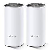 TP-Link Deco M4 Mesh WLAN Set (2er Pack), AC1200 Dual Band Router & Repeater (Reichweite bis zu 260 m², ideal für große Häuser mit mehreren Geräten, 4x Gigabit Ports) weiß