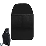 LOKOO Rückenlehnenschutz,Trittmatte mit Organizer-Tasche - wasserdichte Trittmatte, Rücksitzschutz mit verbreiterten und komprimierten elastischen Gurten und verstellbaren Schnallen