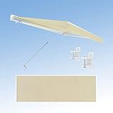 Eclipse Kassettenmarkise Halbkassette Gelenkarm Sonnenschutz Markise Sonnenmarkise Balkonmarkise manuell Standard' 4x3m Stoff 280g/m² Polyester (PE) UV-Schutz 50+, Markisentuchfarbe:Beige