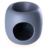 Duftlampe 100ml - 15x15x10cm - Groß - Grau - Aromabrenner - Aromalampe - Keramik Teelichthalter - Aroma Diffuser mit Kerzenhalter - Duftöl Lampe - Raumduft - Ölbrenner - Heimdekoration