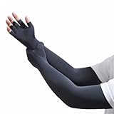 Lifup UPF 50+ UV-Schutz Kühl Ärmlinge Sommer Rutschfest Arm Sleeve Gaming für Herren Damen Dunkelgrau Einheitsgröße Herren