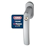 ABUS Abschließbarer Fenstergriff FG200 AB208 - Fensterknauf mit Druckzylinder, gleichschließend - ABUS-Sicherheitslevel 3 - 44258 - Silber