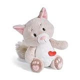 NICI Kuscheltier Love Katze flauschig 25 cm – niedliches Stofftier aus weichem Plüsch zum Kuscheln und Spielen, Plüschtier für Kinder & Erwachsene, 49407, tolle Geschenkidee, beige, 25cm