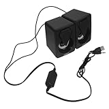 DIYEAH 1 Paar Computer-Audio Lautsprecher Mit Mini Für Verdrahtet Professional Modern Winzig Kompakt Kreativer Redner Bürosprecher Technische Kunststoffe Schwarz