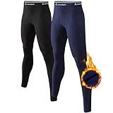 CL convallaria 2er Pack Thermo Unterhose Herren Lange Unterhosen Männer Innenfleece Thermounterwäsche Funktionsunterwäsche Skiunterwäsche für Winter