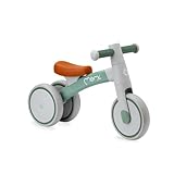 MoMi Tedi Kinderlaufrad für Mädchen und Jungen (max. Körpergewicht 25 kg), Mini-Laufdreirad mit pannensicheren Kunststoffrädern, Leichter Metallrahmen – 1,2kg, grün