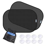 PEMOTech Sonnenschutz Auto Baby,(2 Stück) ZERTIFIZIERTER UPF50+ UV-Schutz,[2025 Upgrade] Universelle Sonnenschutz Auto Kinder,Sonnenschutz Auto Seitenscheibe,Sonnenschutz Auto mit Saugnapf