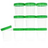 Horn Medical Urinbecher/Probenbecher mit Schraubverschluss 125ml Fassungsvermögen, Maßtabelle bis 100ml/3oz, beschriftbar (10Stk)