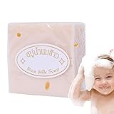 Reismilchseife | Thailand Natural Skincare Bar - Feuchtigkeitsspendende Peeling -Körperreiniger, Hellverhörende Handgefertigte Badestange, Sanfte Duschwaschblock Für Glatte Haut, Tägliche Körperreinig