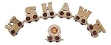 Buchstabenzug Holz Name - Set 4 Buchstaben Namen (kostenfreie Loc, Waggon) | Fun World Toys® namenszug holzbuchstaben