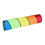 Relaxdays, bunt Spieltunnel, farbenfroher Krabbeltunnel, Kinder, B x D: 180 x 46 cm, robuster Pop-up Tunnel, Polyester