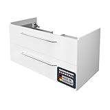 FACKELMANN Waschtisch-Unterschrank Milano/Badschrank mit Soft-Close-System/Maße (B x H x T): ca. 100 x 49,5 x 48 cm/Waschbeckenunterschrank mit 2 Schubladen/Korpus: Weiß/Front: Weiß