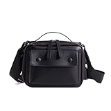JXXUIRUIEEN Männer Umhängetasche Kleine quadratische Ledertasche for Herren(Black)