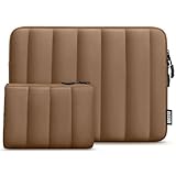 TECOOL 13.3 Zoll Laptop Tasche Hülle für MacBook Air 13 13.6 M4 M3 M2 2025 2024-2010,MacBook Pro 13/14 M4 M3 M2 M1 2024 2022-2012,Puffy 13.3' Acer Dell Lenovo HP Spritzfeste Laptop Tasche,Braun