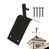 Xistuoz Wetterfahnenständer, Metall-Wetterfahnen-Dachmontage, einfache Installation und Haltbarkeit, Wetterfahnen-Zubehör für Gärten, Terrassen, Hof, Hinterhof