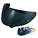 Motorradhelm Visier für C10,UV Schutz Helmvisier,Motorrad Windschutz Helm Objektiv Visier Vollgesichts.Motorradhelm Visier Ersatz (Schwarz)