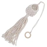 Outanaya Boho Makramee Pflanzenhänger aus Nest förmiger Hängekorb Handgefertigter Hängetopf für Zimmerpflanzen Wanddeko und Garten Cremeweiß Netzöffnung