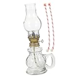 Didiseaon Vintage Öl Lampe mit Klarem Dickem Glas Antike Retro Öllampe für Notbeleuchtung Winddicht und Hitzebeständig für Zuhause Party und Rustikale Dekoration