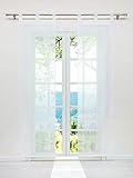 ESLIR Schiebegardinen Voile Flächenvorhänge Set 2er Gardinen mit Schlaufen Schiebevorhang Transparent Vorhang Uni Weiß BxH 57x175cm 2 Stück