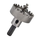 Acouto Hartmetall-Lochsägen-Lochschneider-Set für Edelstahl, Aluminium, Rutschfester Dreieckiger Schaft, 15 Mm, 6 Zähne in der Mitte, Zusammengesetzt und 3 Präzisionsklingen Außen Kombiniertes (45mm)