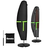 GEMITTO Sonnenschirm Schutzhülle mit Stab, Sonnenschirm Abdeckung 2 bis 4 M Große Ampelschirm Schutzhülle, Wetterfeste, UV-Anti, Winddicht und Schneesicher, Outdoor für Ampelschirm