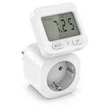 CSL - Energiekostenmessgerät Steckdose – schwenkbares Display - Strommessgerät – Stromzähler für die Steckdose – Steckdosen-Stromverbrauchsmesser – Überlastanzeige – Strommesser bis zu 3680 Watt