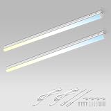 ALUSSO 2er Set Unterbauleuchte Küche LED 12W 1200lm, 3CCT 3000K 4000K 6500K Unterbau Schrankbeleuchtung mit Schalter und Kabel, 88cm LED Lichtleiste Küche 230V, Unterbauleuchte Lightbar Weiß