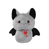 Süße Halloween-Katze aus Plüsch – Niedliche Teufel-Katze als kuschelige Tierfigur | Flauschiges Stofftier als Deko für Halloween-Party, Kinderzimmer & Sammler (Gray)