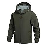 2026 Winter-Fleece-Jacke, Outdoor, winddicht, Softshell-Mantel, Thermo, warm, Wassersport, Wandern, Trekking mit Kapuze, armee-grün, XXL