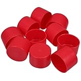 MALUGOGO 10 Stück rote PE-Stahlrohr-Schutzhüllen, Gerüstrohr-Endkappen, 38 mm, rutschfeste Kunststoffabdeckungen für Stahlrohr-Gerüste