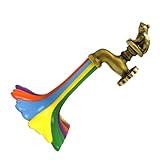 Gogogmee Realistische Regenbogen Wasserhahn Dekofigur aus Robustem Harz Leichte Simulation für Garten Terrasse Büro und DIY Landschaftsgestaltung Kreative Frosch Skulptur