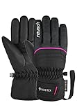 Reusch Kinder Teddy Gore-tex Wind-und Wasserdicht Warme Skihandschuhe Sporthandschuhe Schneehandschuhe Zum Schlittenfahren Winter-Handschuhe, 4, Schwarz / Pink