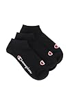 Champion Unisex Basics 3pk Sneaker Socken, Schwarz, 35-38 EU