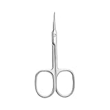HUATEEN Professionelle Nagelhautschere mit Gebogener Spitze aus Edelstahl, Hautschere Extra Fein Extra Scharf, zum Präzisen Kürzen Entfernen von Nagelhaut, Augenbrauen und Wimpern
