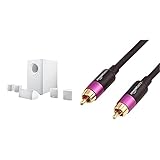 Canton Movie 95 Heimkinosystem (100/120 Watt) Weiss (Set) & Amazon Basics PBH-19089 - Subwoofer-Kabel, 4,6 m