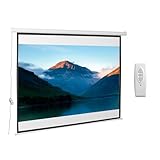 HOMCOM Beamer Leinwand 203 x 152 cm 100 Zoll 4:3 HD 4K Projektionsleinwand Elektrische Motor Leinwand mit Fernbedienung für Heimkino oder Präsentationen Weiß