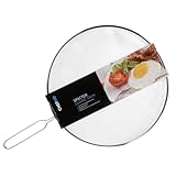 Chef Aid Großer Spritzschutz für Pfannen, 33 cm Durchmesser, Feinmaschiges Netz zum Auffangen von Öl- und Essensspritzern, Edelstahl