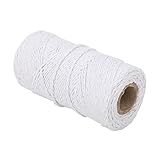 Haofy 328 Fuß Juteschnur, Hanfmaterial, Langlebige Bastelschnur für Geschenkverpackungen und DIY-Projekte (weißer Baumwollfaden)