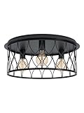 Generico Deckenleuchte Modern Vintage Design Schwarz 3-flammig GL0207 für Wohnzimmer, Küche, Wohnzimmer, Esszimmer, Kinderzimmer, Schlafzimmer