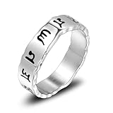 Tolldek Trauringe Herren 5.4MM, Bandring Herren Ringe Mantra Verlobungsring, Silber Edelstahl Freundschaftsringe Pärchen Ringe, Gr.60 (19.1)
