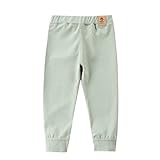 UIFLQXX Baby-Hose für Jungen und Mädchen, Baumwolle, dick, gefüttert, Freizeithose, Winterhose, Damenhose, grün, 6-7 Jahre