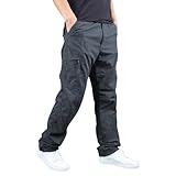 Herren Kampfhose Herren Anzughose mit Falte und Erweiterbarem Bund Klassisch Geschnitten Outwear, grau, 4XL