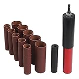 Handschleiftrommel aus Gummi für Bohrmaschine Spindelschleifer Adapter mit 10 Schleifpapierhülsen, 4-1/2 x 1-1/2 & 4-1/2 x 1 Zoll, kompatibel mit elektrischen Bohrmaschinen für