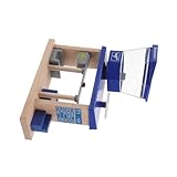 Gatuida Holz Flugzeug Station Modell mit Schienen Zubehör für Pädagogisches Lernspiel Fördert Feinmotorik und Kreativität Sicherer Holz Mix für Zuhause und Kindergarten