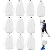 Netzfilterbeutel für Poolsauger, Netzbeutel für Poolstaubsauger, 10 Stück Nylonbeutel für die Reinigung von Wasser mit Verschlusskordel für Aquarium und verschiedene