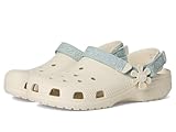 Crocs Unisex-Kinder Classic Denim Floral Backstrap Clogs (kleines Kind/großes Kind), Summit White, 2 Little Kid