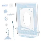 DECHOUS Fotoordner-Kartenhalter acrylständer pädiprotect Bildhalter stule Kartenhüllen steht bilderrahmen hochzeitsdeko süßer Fotokartenhalter Fotokartendisplay Aluminiumlegierung Sky-blue