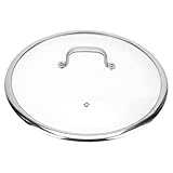 Cabilock Glasdeckel küchenbeil abdeckplane durchsichtig Glasabdeckung pot filler Küchendeckel nicht Topfdeckel pfannenwender stoßfeste Wok-Abdeckung Pfannen und Pfannen Rostfreier Stahl