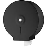NICEME Papierhandtuchspender - Edelstahl Handtuchspender abschließbar - Öffentliche Toilettenpapierspender -Handtuchspender inklusive Montagematerial -Durchmesser 255mm Mittelachse 40mm - Schwarz