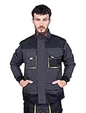 Mazalat Arbeitsjacke männer, Arbeitsjacken herren, Schutzjacke mit vielen Taschen, Arbeitskleidung männer Größen S-XXXL, Qualität (L, Schwarz/Grün)